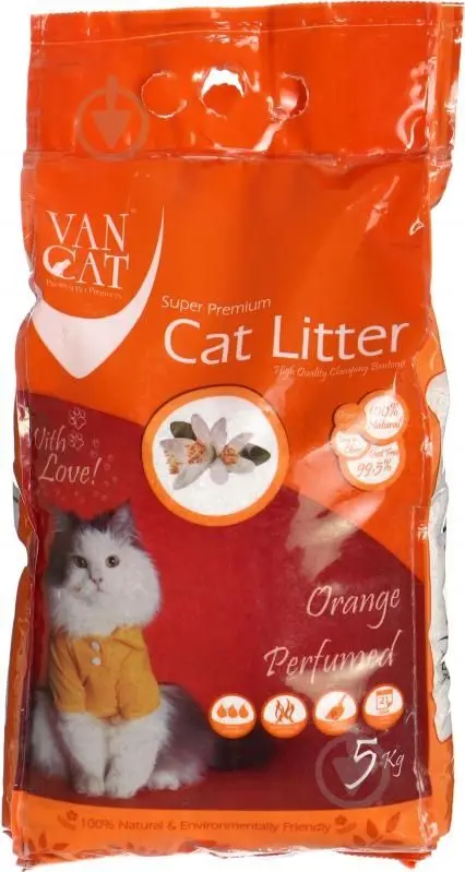 Nisip igienic, Vancat Orange Compact, 5 kg