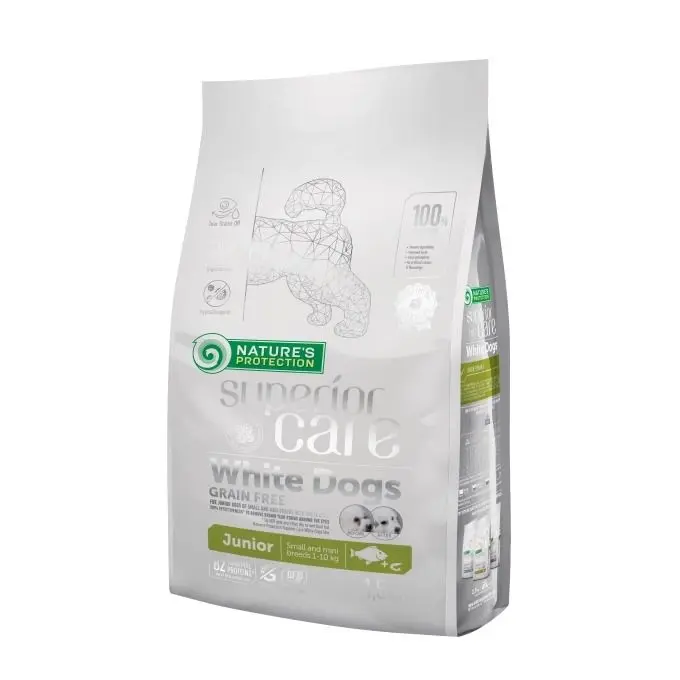 Nature's Protection Superior Care White Dogs Grain Free White Fish Junior Small & Mini Breeds, 10 kg