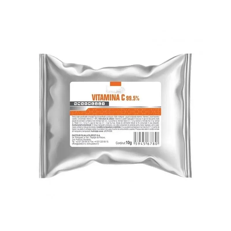 VITAMINA C 99,5%, pulbere orala, Pasteur, 10 g