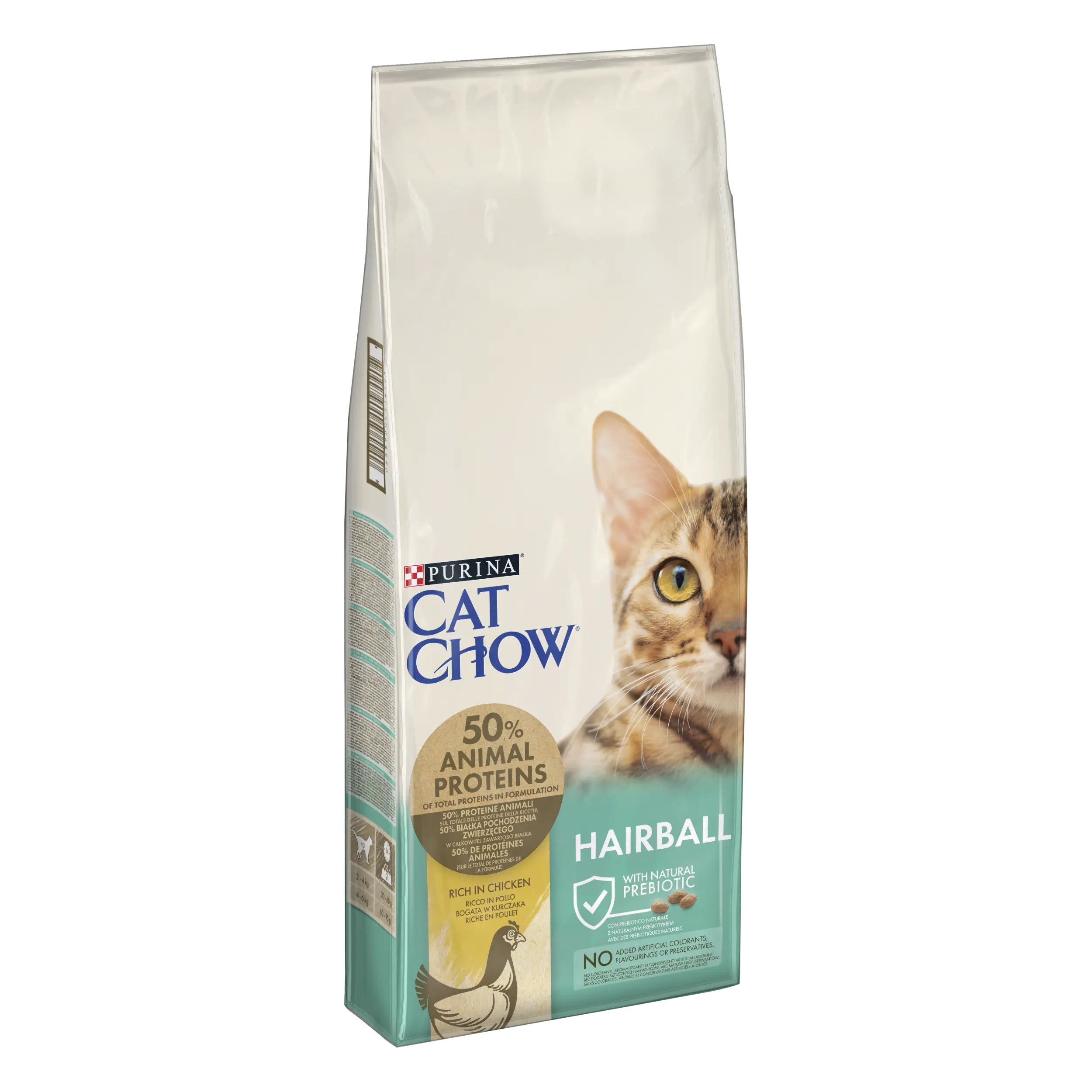 PURINA CAT CHOW Hairball Control, Pui, 15 kg