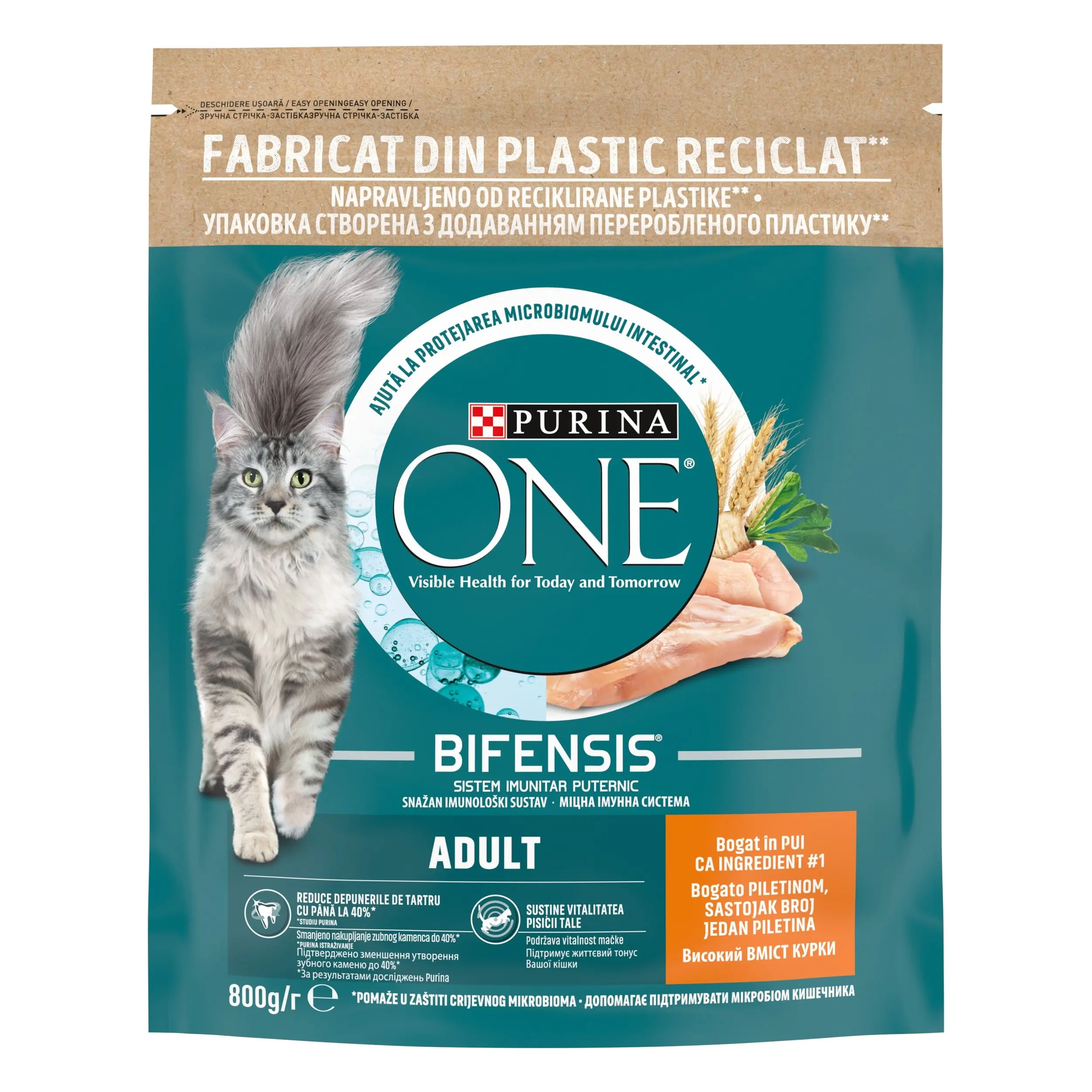 PURINA ONE ADULT, Pui si Cereale Integrale, hrana uscata pentru pisici, 750 g