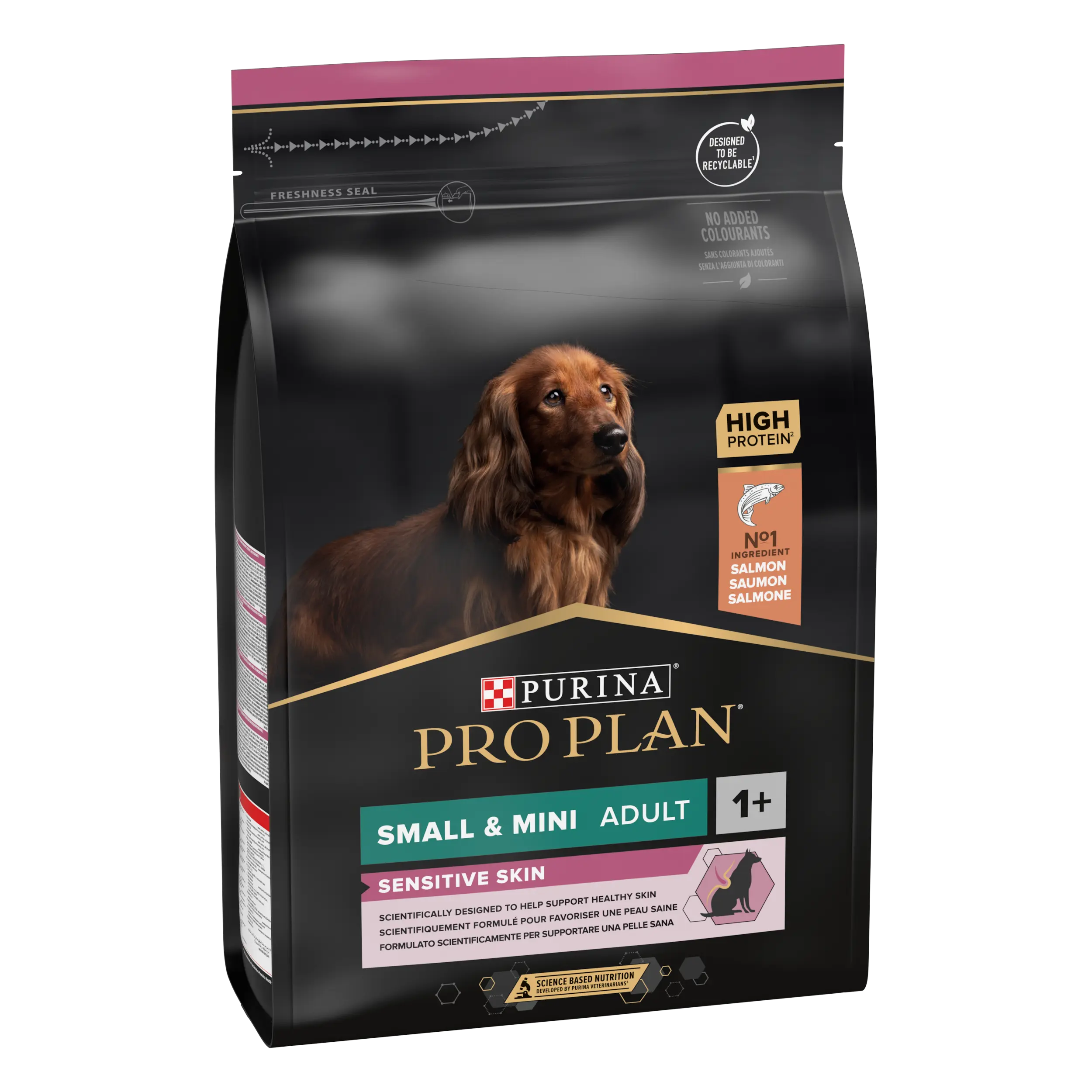 PURINA PRO PLAN ADULT Sensitive Skin, Talie Mica si Foarte Mica, Somon, 3 kg