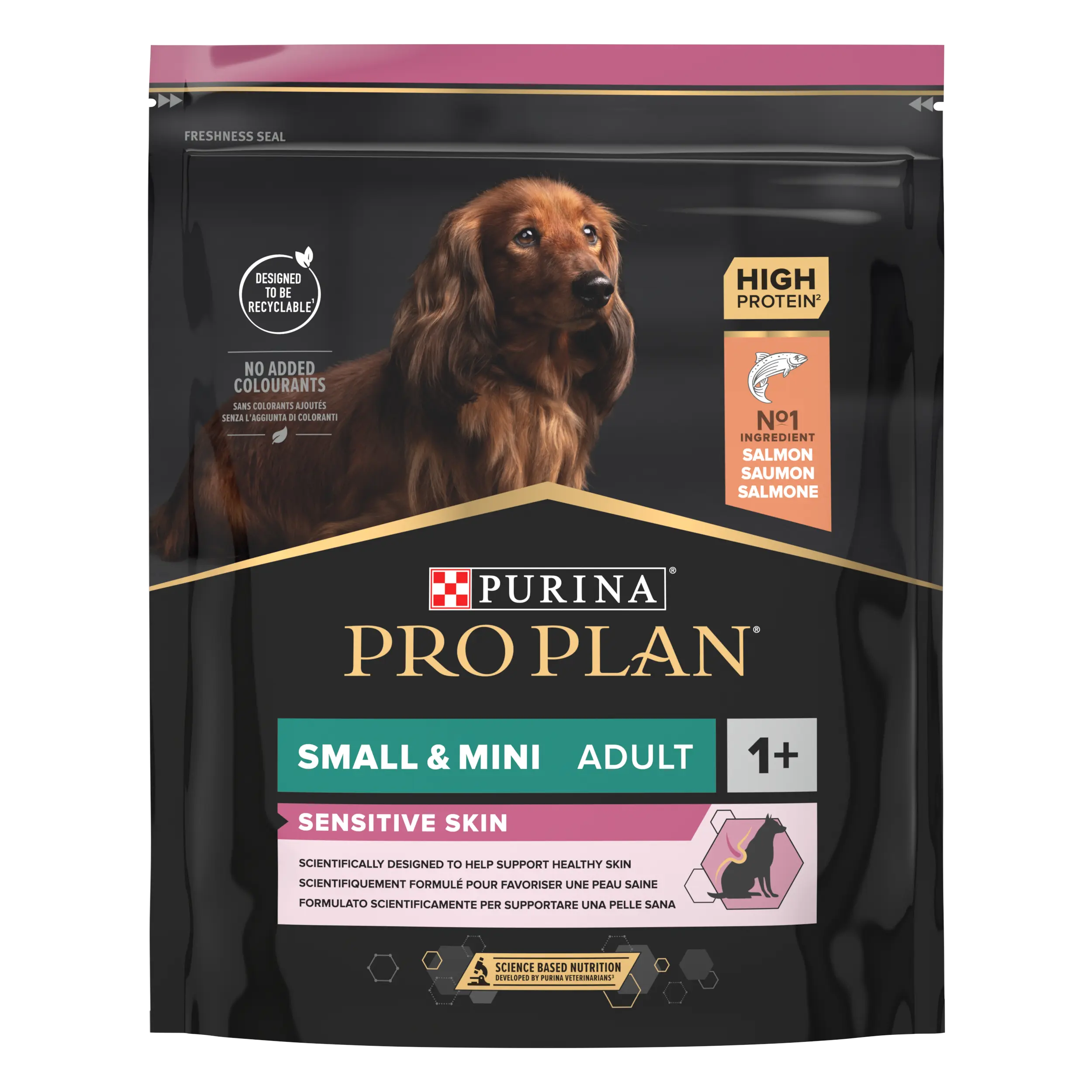 PURINA PRO PLAN ADULT Sensitive Skin, Talie Mica si Foarte Mica, Somon, 700 g