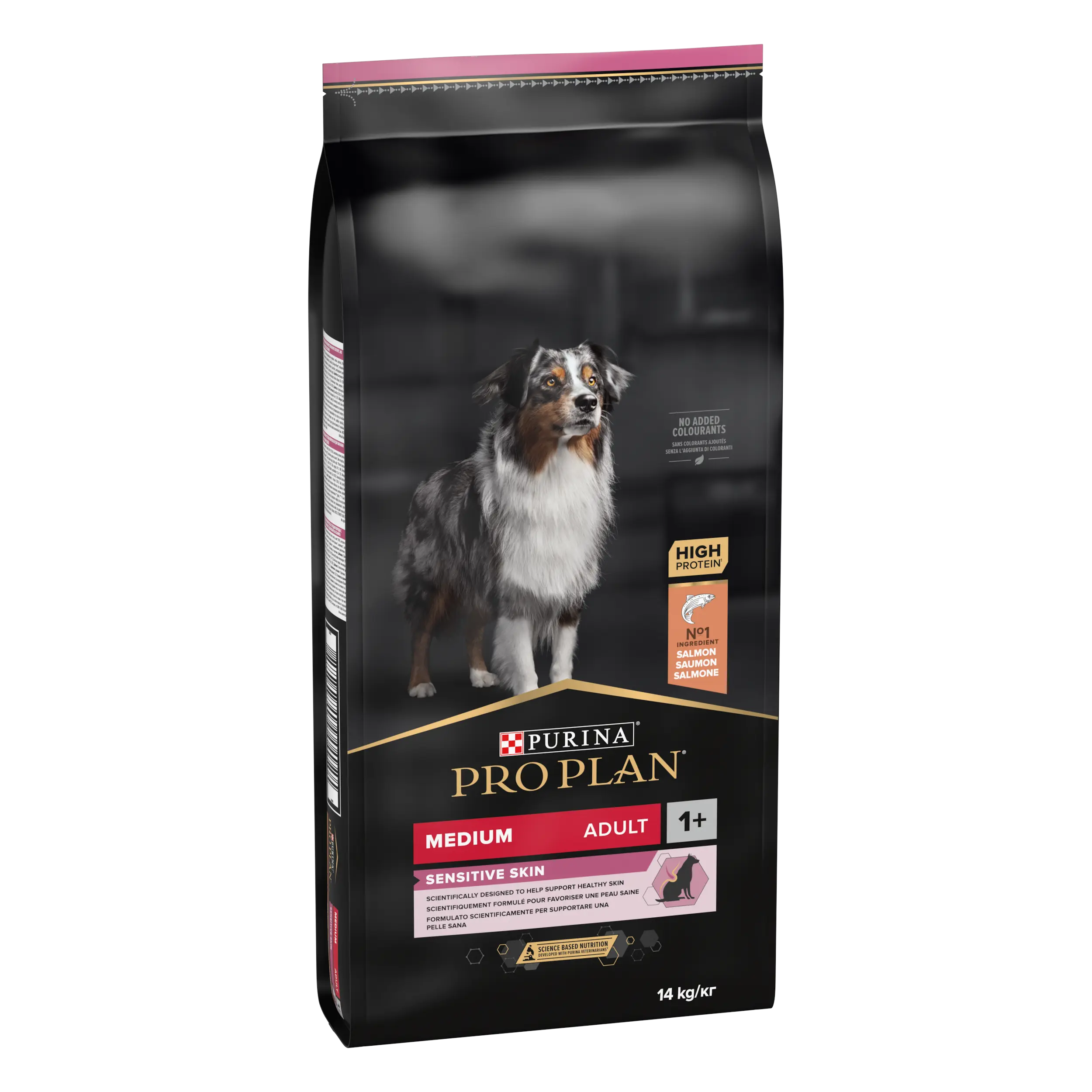 PURINA PRO PLAN ADULT Sensitive Skin, Talie Medie, Somon, 14 kg