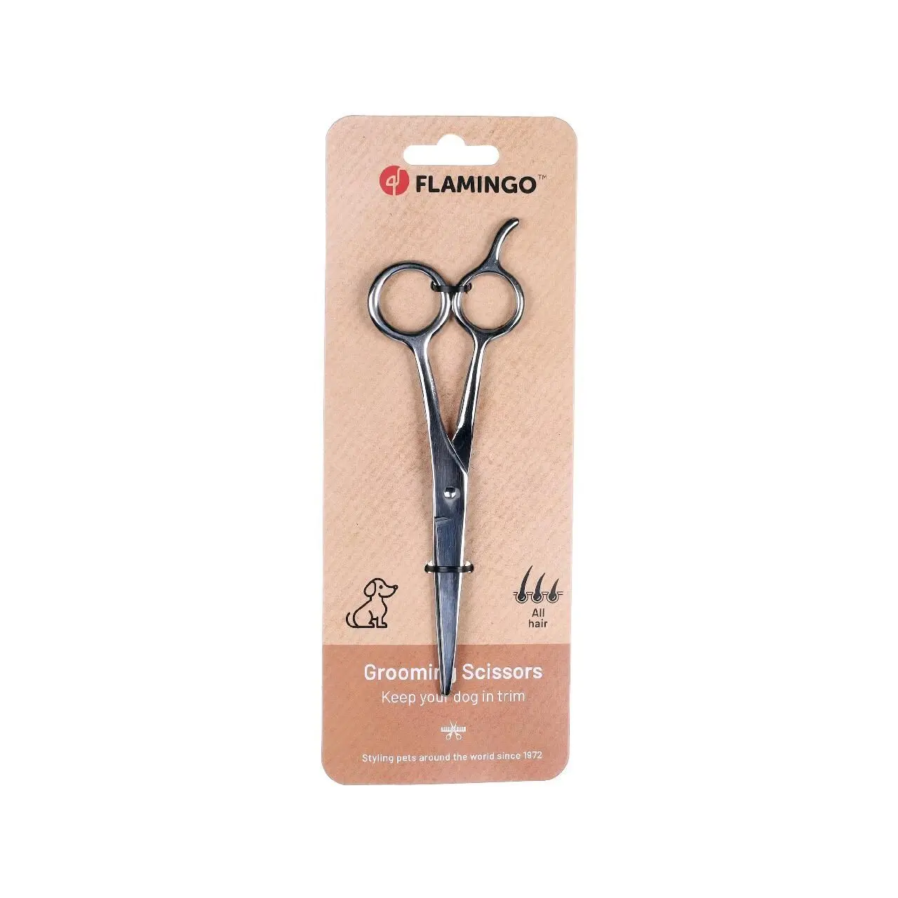 Flamingo Foarfeca Dreapta Cosmetica din Metal pentru Caini, 17 cm