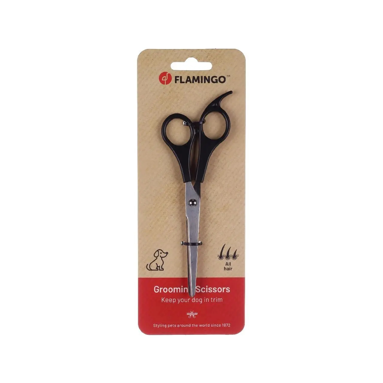 Flamingo Foarfeca Dreapta Cosmetica pentru Caini, 17 cm