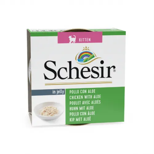 Hrana umeda pisici, Schesir Kitten Chicken with Aloe in Jelly, 85 g