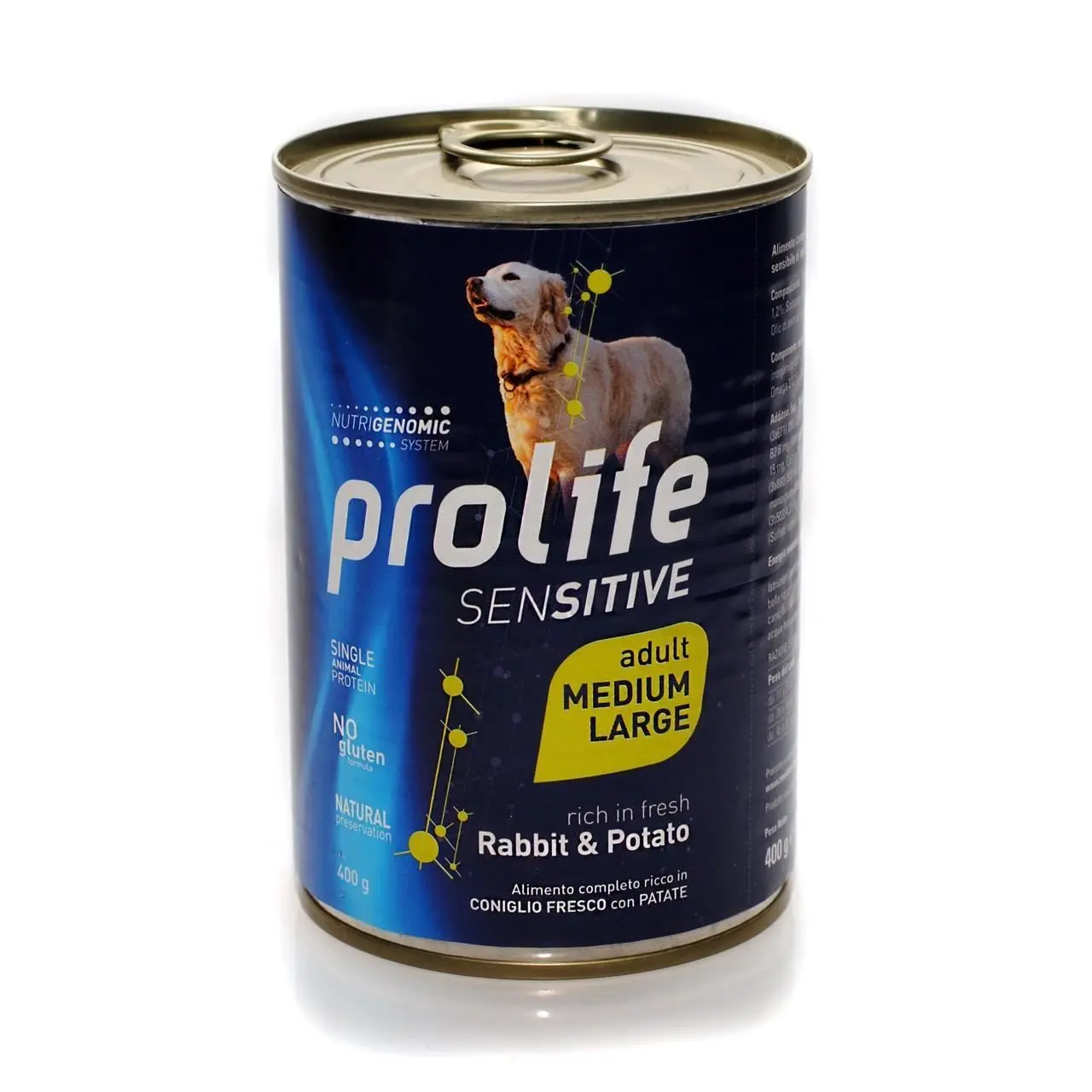 Hrana umeda caini, Prolife Adult Sensitive Medium & Large, Iepure & Cartof, 400 g