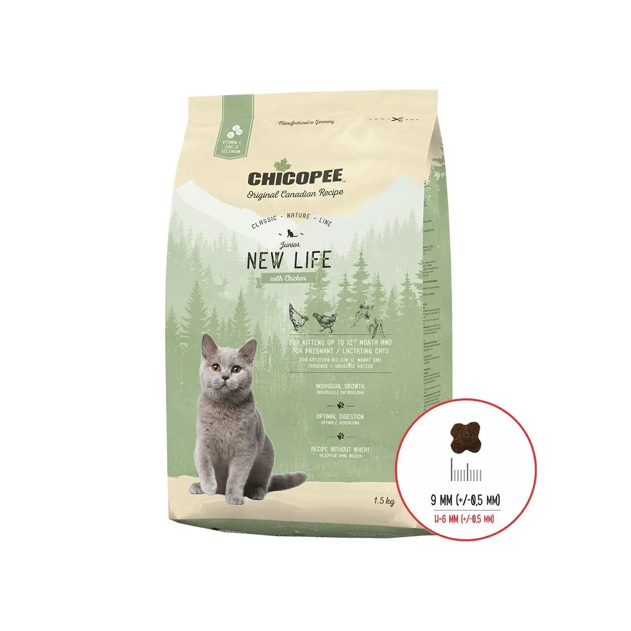 Hrana Uscata Pisici, Chicopee Classic Nature Line, Junior New Life, Chicken, 1.5 kg