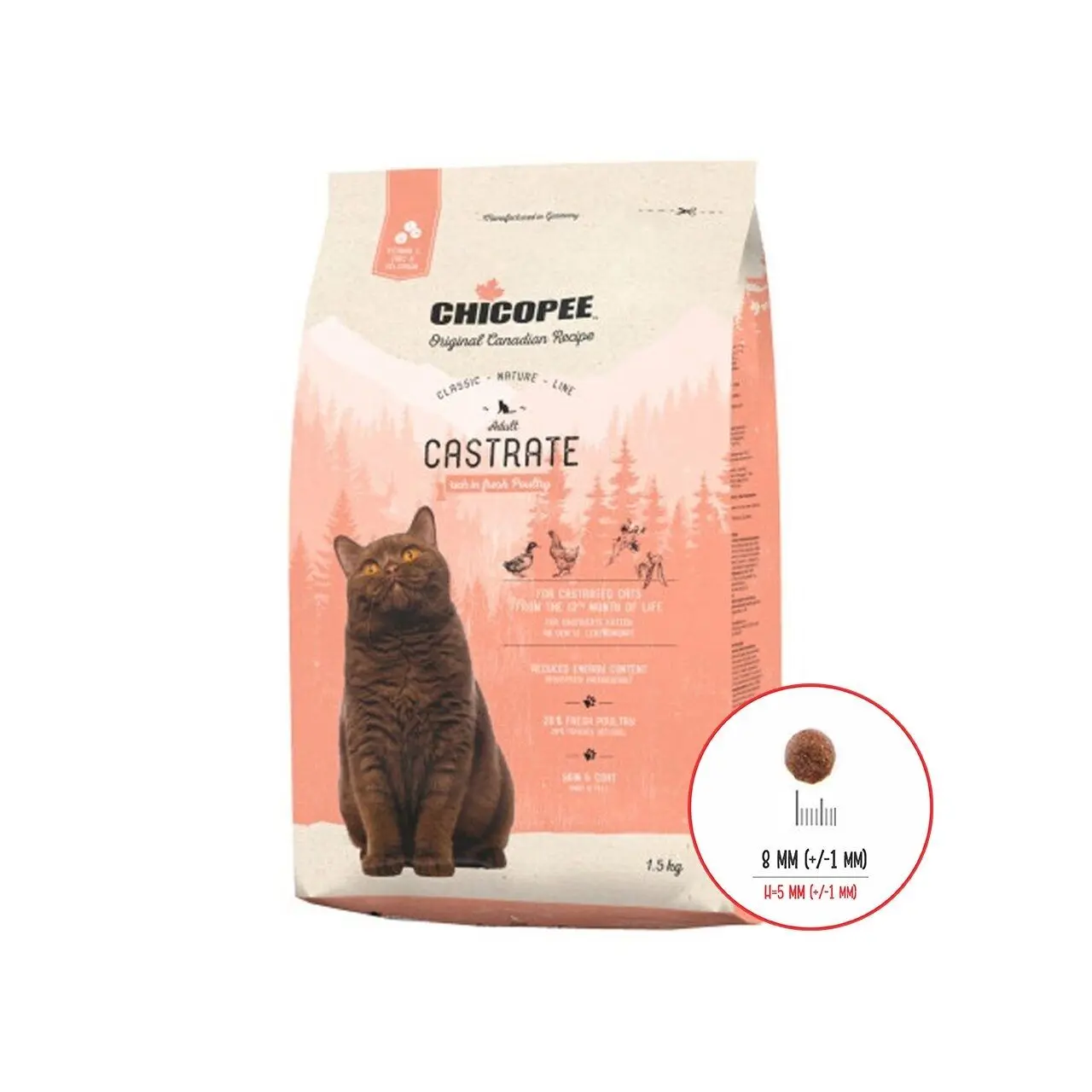 Hrana Uscata Pisici, Chicopee Classic Nature Line, Castrate, Poultry, 1.5 kg