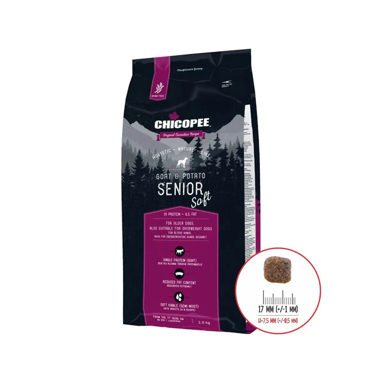 Hrana Uscata Caini, Chicopee Holistic Nature Line, Soft Senior, Goat & Potato, 12 kg