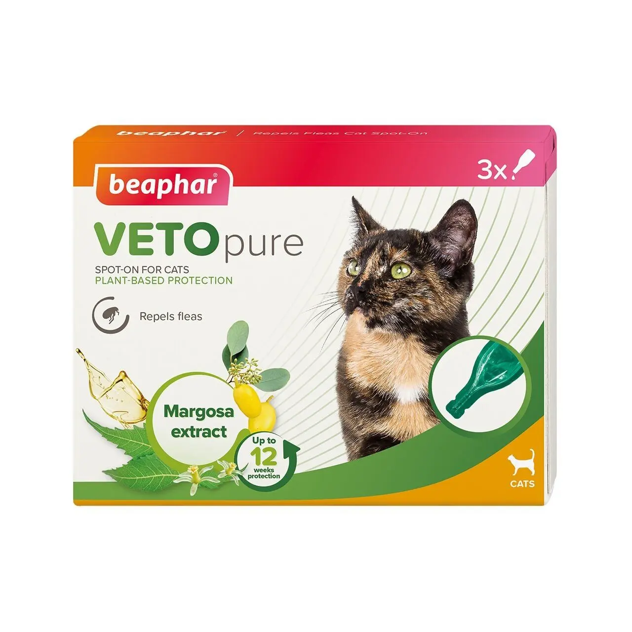 Pipete Antiparazitare Pisici, Beaphar, Veto Pure Spot On, 3 pipete