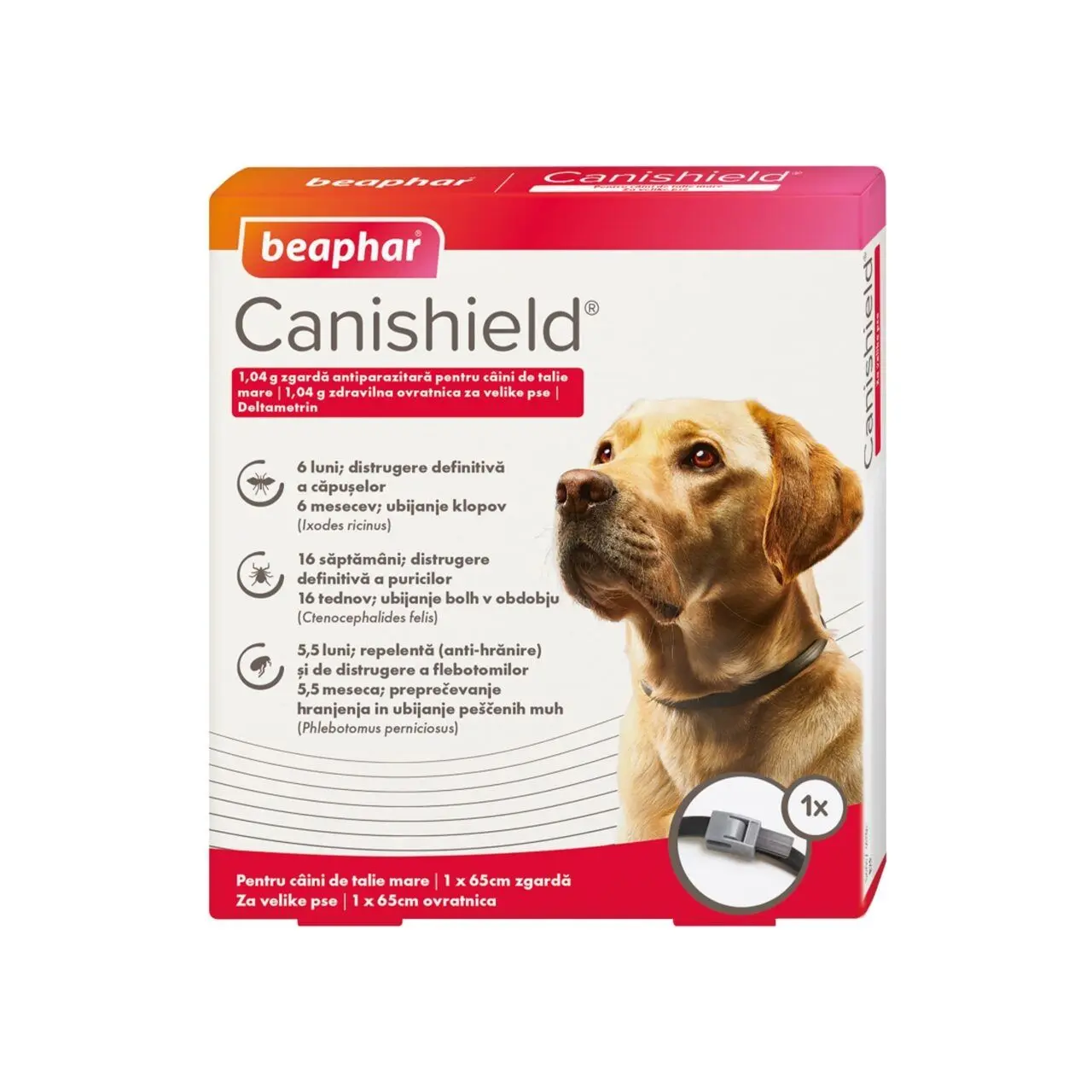 Beaphar Canishield, Zgarda Antiparazitara Caini, L/ 65 cm