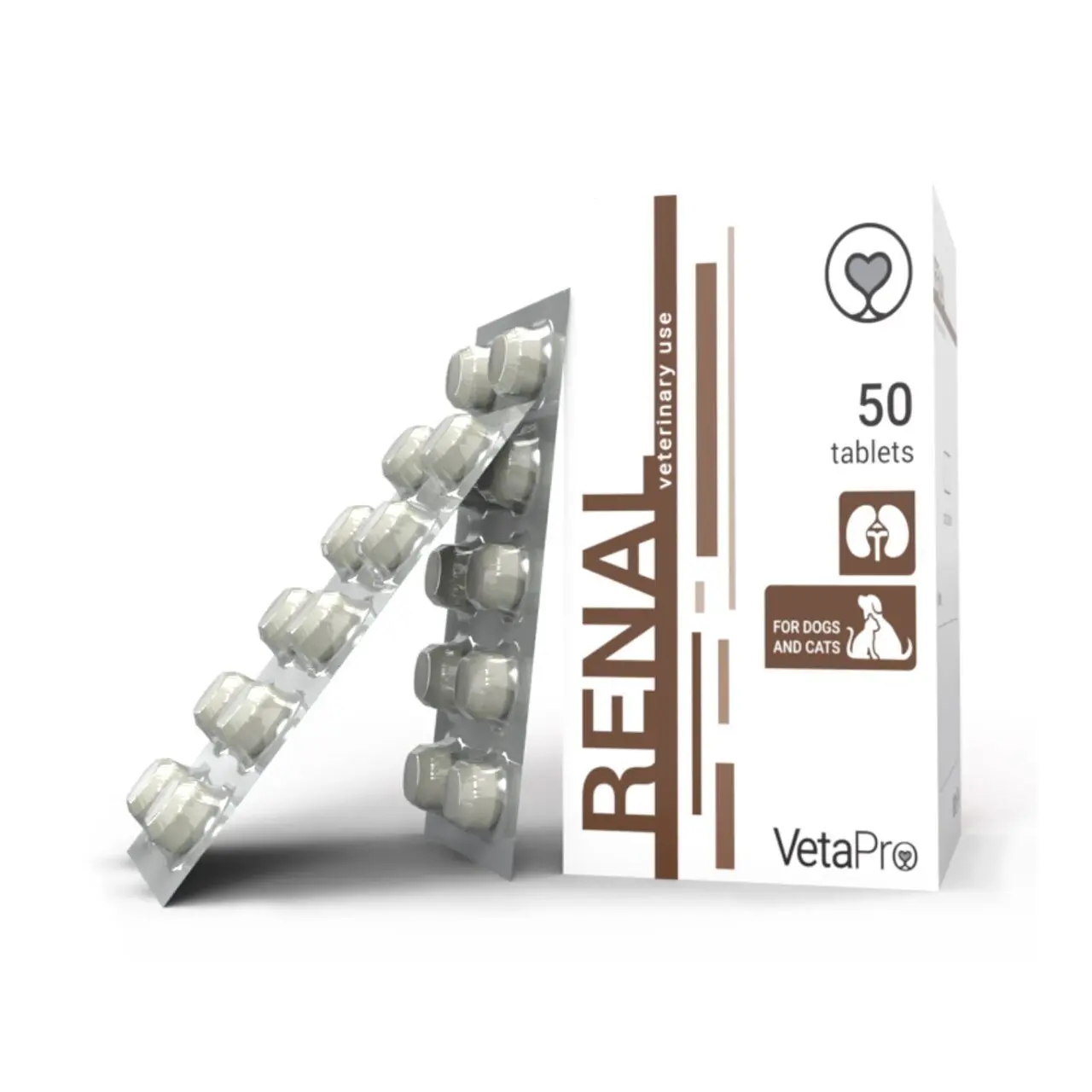 Vetapro Renal, Suport Renal Caini si Pisici, 50 tablete