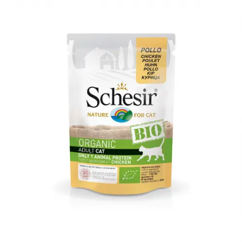 Hrana umeda pisici, Schesir Bio For Cat, Pui, 85 g