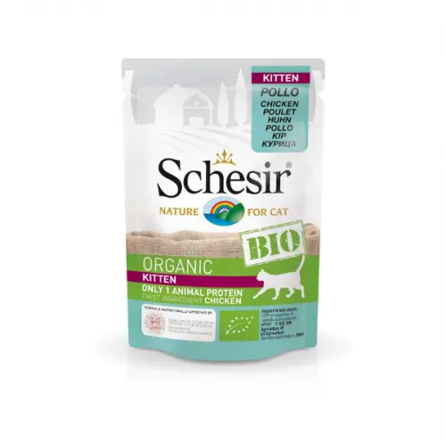 Hrana umeda pisici, Schesir Bio For Kitten, Pui, 85 g