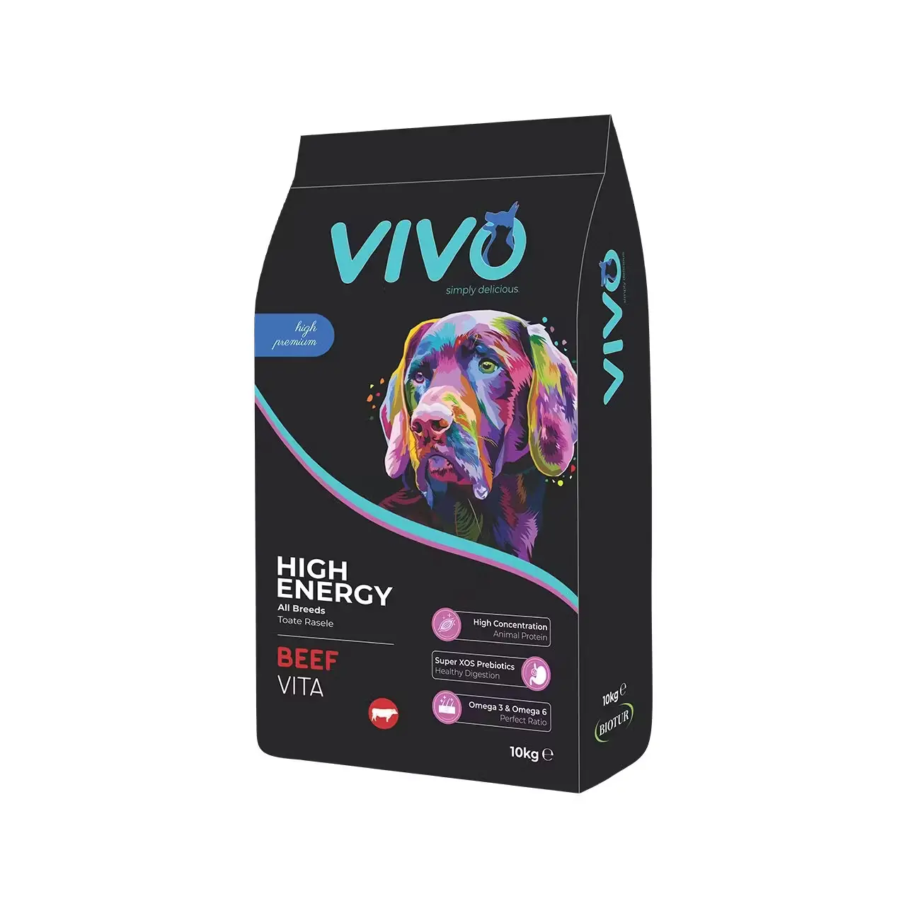 Hrana Uscata Super Premium, VIVO, Caini Adulti, Toate Rasele, Vita, 10 kg