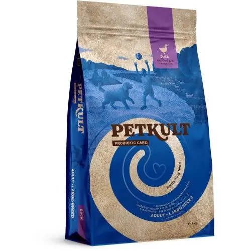 Hrana uscata caini, Petkult Probiotic Care Adult, talie mare, rata, 8 kg