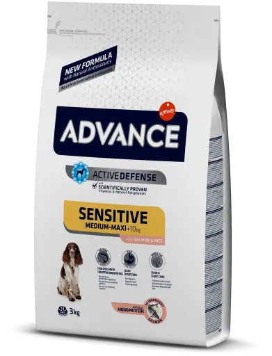Advance Dog Sensitive Medium - Maxi Somon & Orez, 3 kg