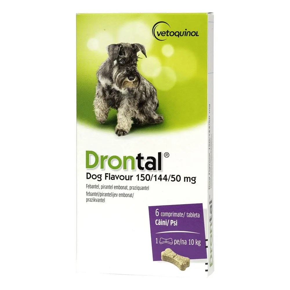 Drontal Dog Flavour, antiparazitar intern pentru caini, 6 tablete
