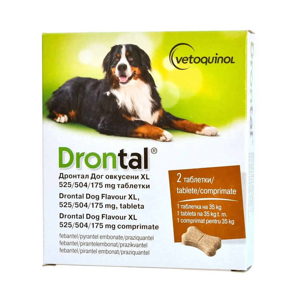 Drontal Dog Flavour XL, antiparazitar intern pentru caini de talie mare, 2 tablete