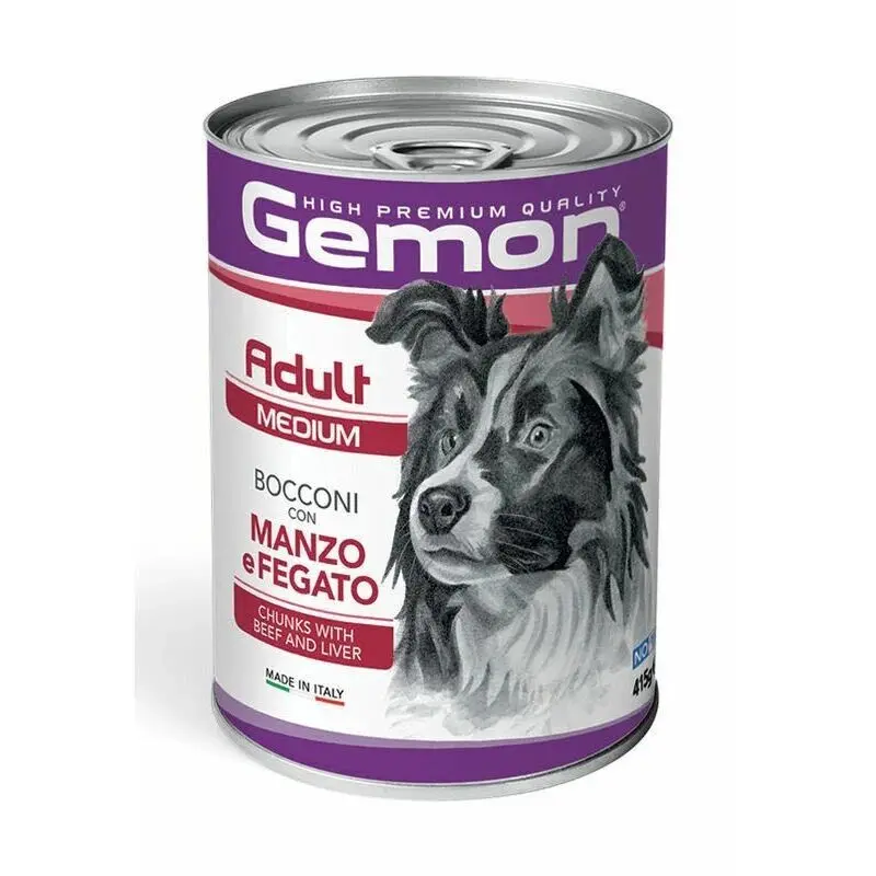 Gemon Chunks Adult Mediu, Vita si Ficat, 415 g