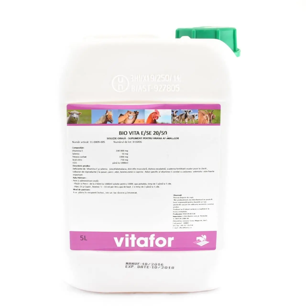 Supliment hrana animale de ferma, Bio-Vita E/Se, 5 L