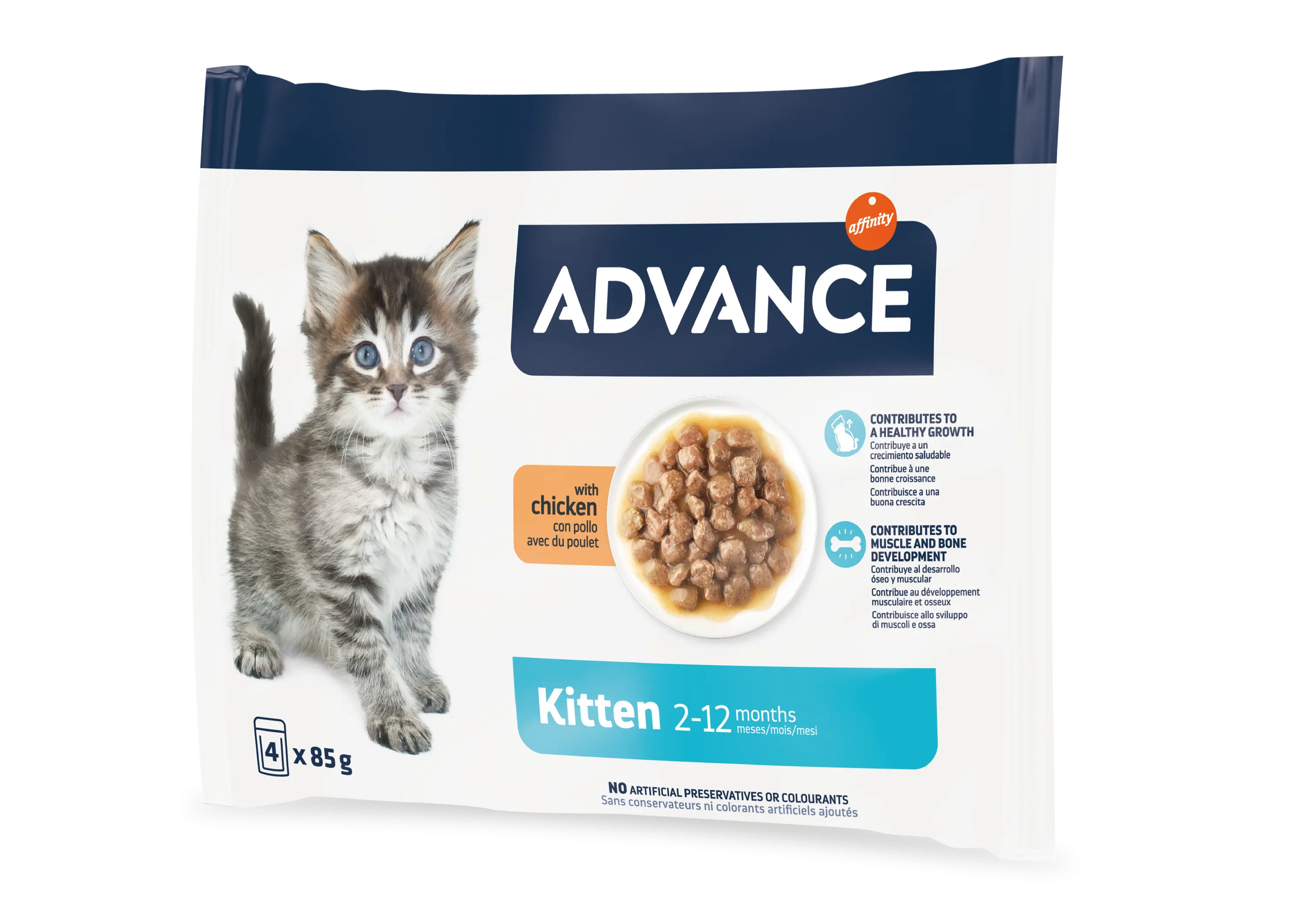 Advance Cat Wet Kitten Pui Multipack, 4x85 g