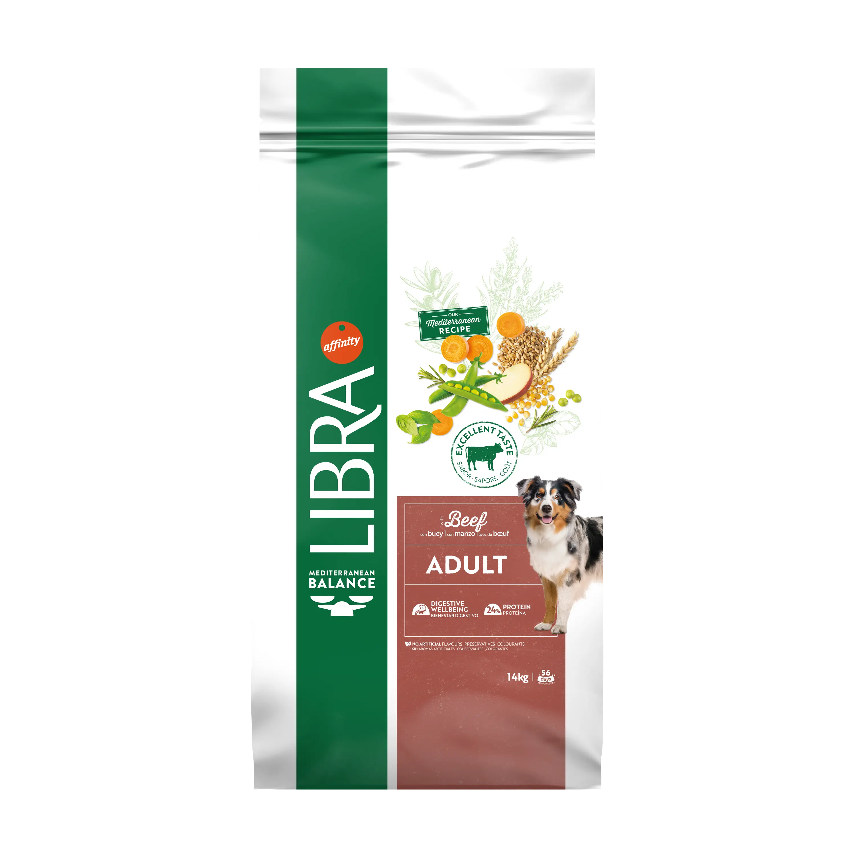 Hrana Uscata Caini Adulti, Libra Dog Adult Medium-Maxi, Vita, 14 kg