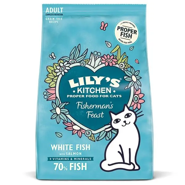 Lily's Kitchen Cat Fishermans Feast White Fish With Salmon Dry Food, 800 g
