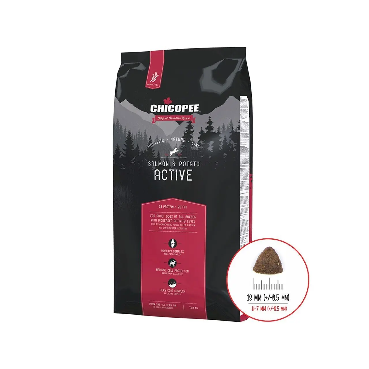 Hrana Uscata Caini, Chicopee Holistic Nature Line, Active, Salmon & Potato, 12 kg