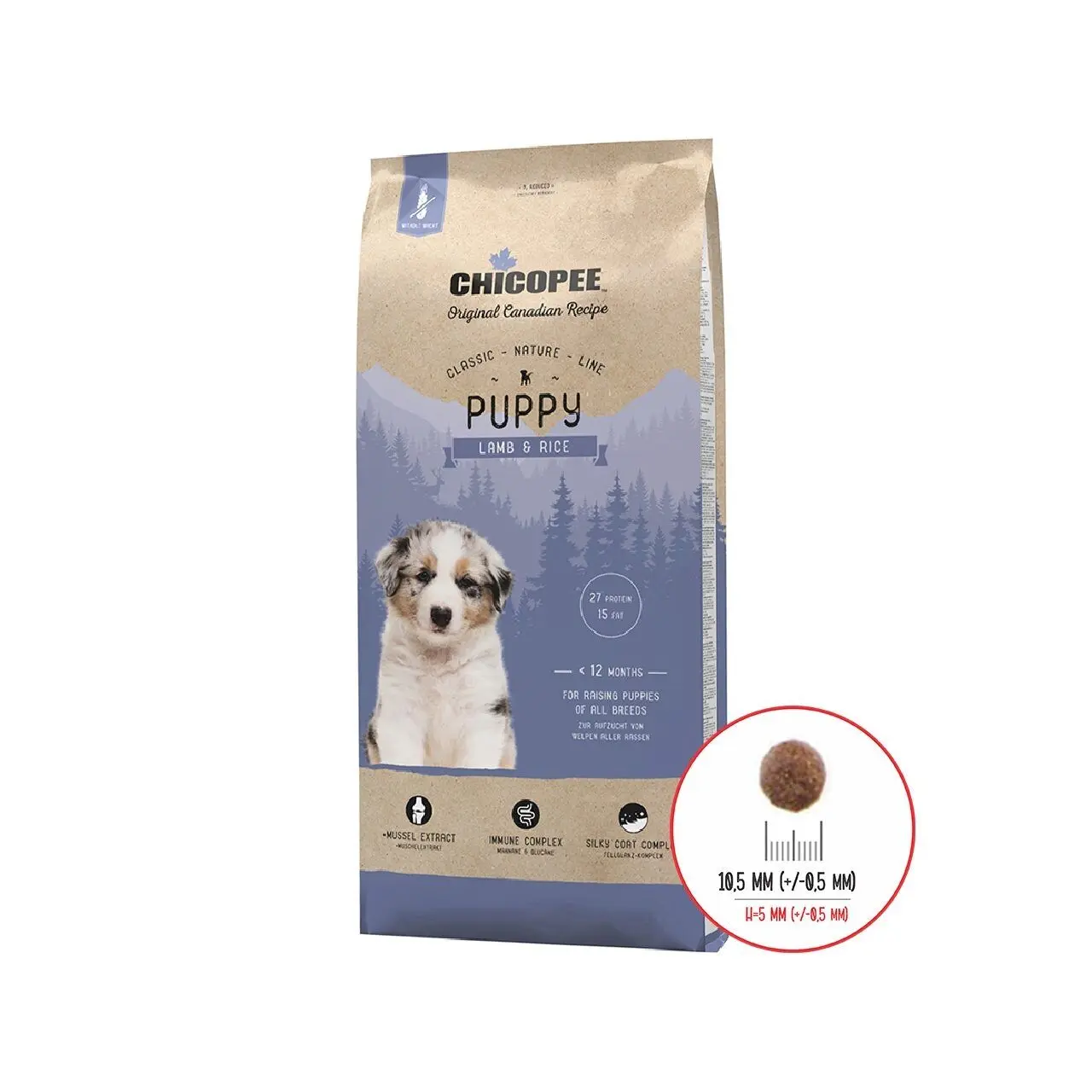 Hrana Uscata Caini, Chicopee Classic Nature Line, Puppy, Lamb & Rice, 2 kg