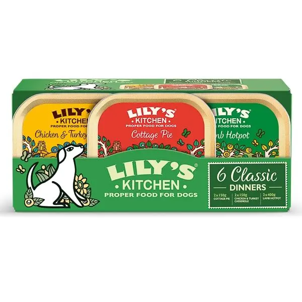 Lily's Kitchen Dog Classic Dinners Trays Multipack, 6x150 g