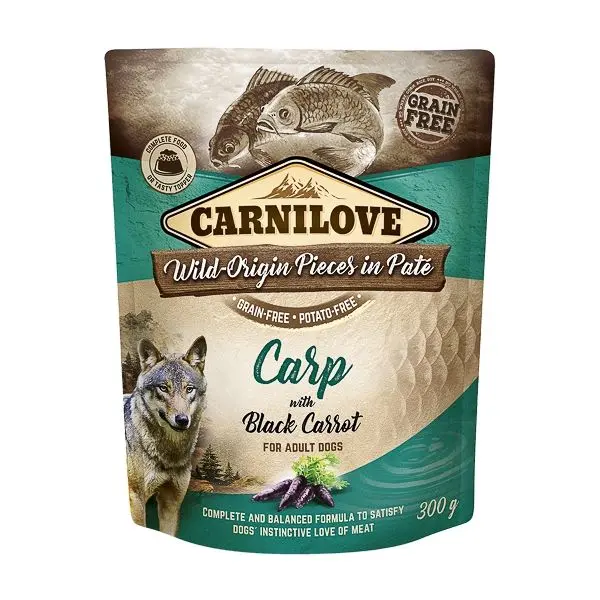 Carnilove Dog Pouch Pate Carp with Black Carrot, 300 g