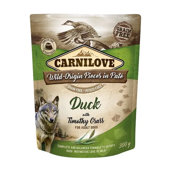 Carnilove Dog Pouch Pate Duck with Timothy Grass, 300 g