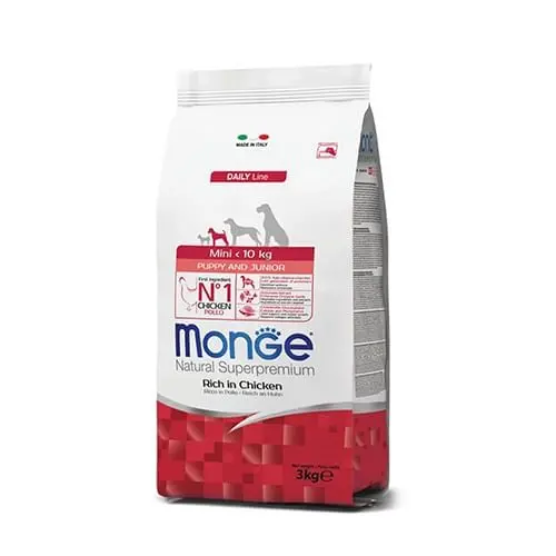 Hrana uscata caini, Monge Natural Superpremium Mini Puppy & Junior, Pui, 3 kg