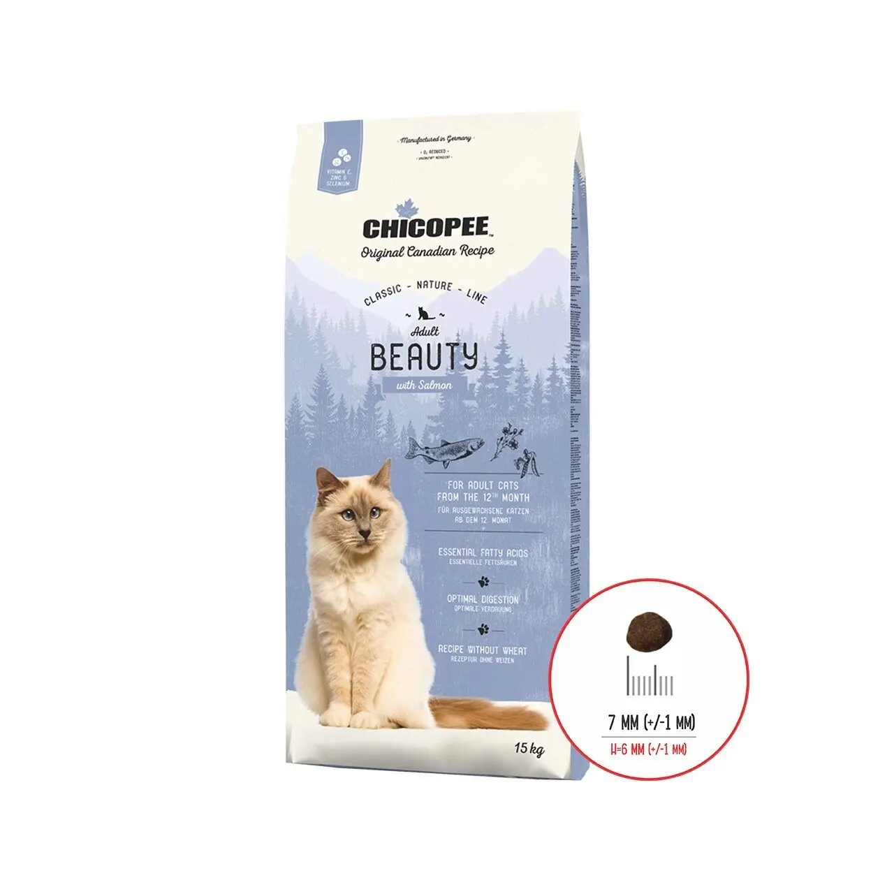 Hrana Uscata Pisici, Chicopee Classic Nature Line, Adult Beauty, Salmon, 15 kg