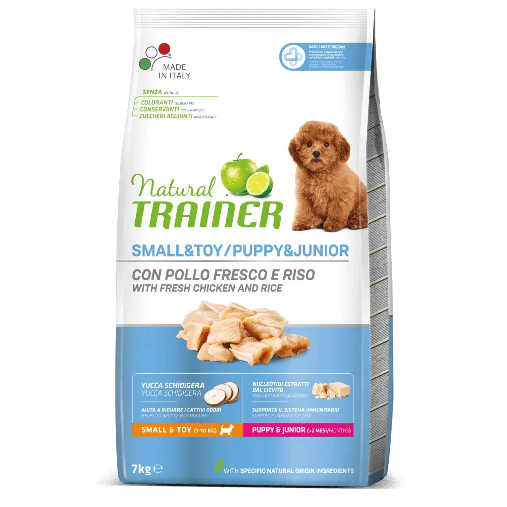 Hrana Uscata Catei, Natural Trainer, Puppy & Junior Mini & Toy, Pui, 7 kg