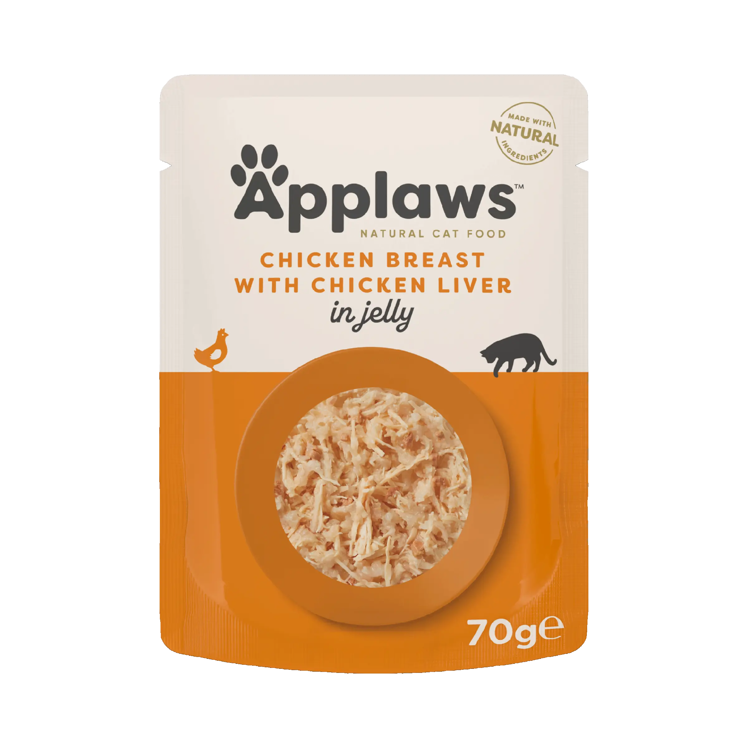 Hrana umeda pisici, Applaws Cat, File Pui si Ficat, in aspic, 70 g
