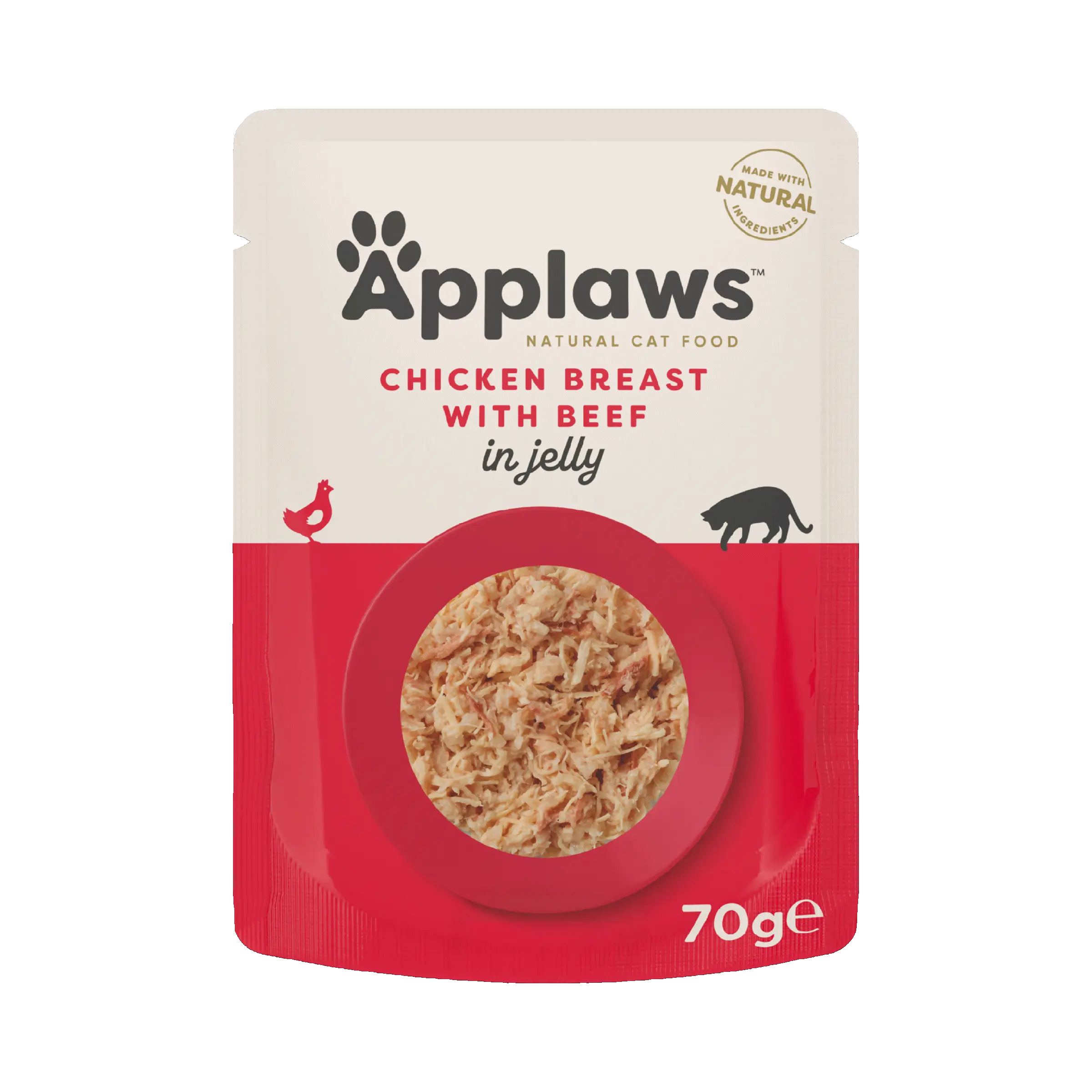 Hrana umeda pisici, Applaws Cat, File Pui si Vita, in aspic, 70 g