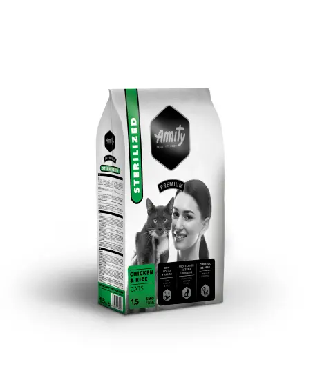 Hrana Uscata Pisici, Amity Premium Cats, Adult Sterilised, Pui si Orez, 10 kg