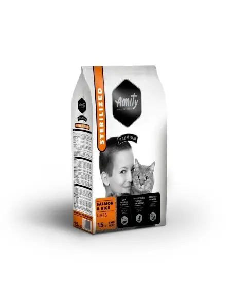 Hrana Uscata Pisici, Amity Premium Cats, Adult Sterilised, Somon si Orez, 1.5 kg