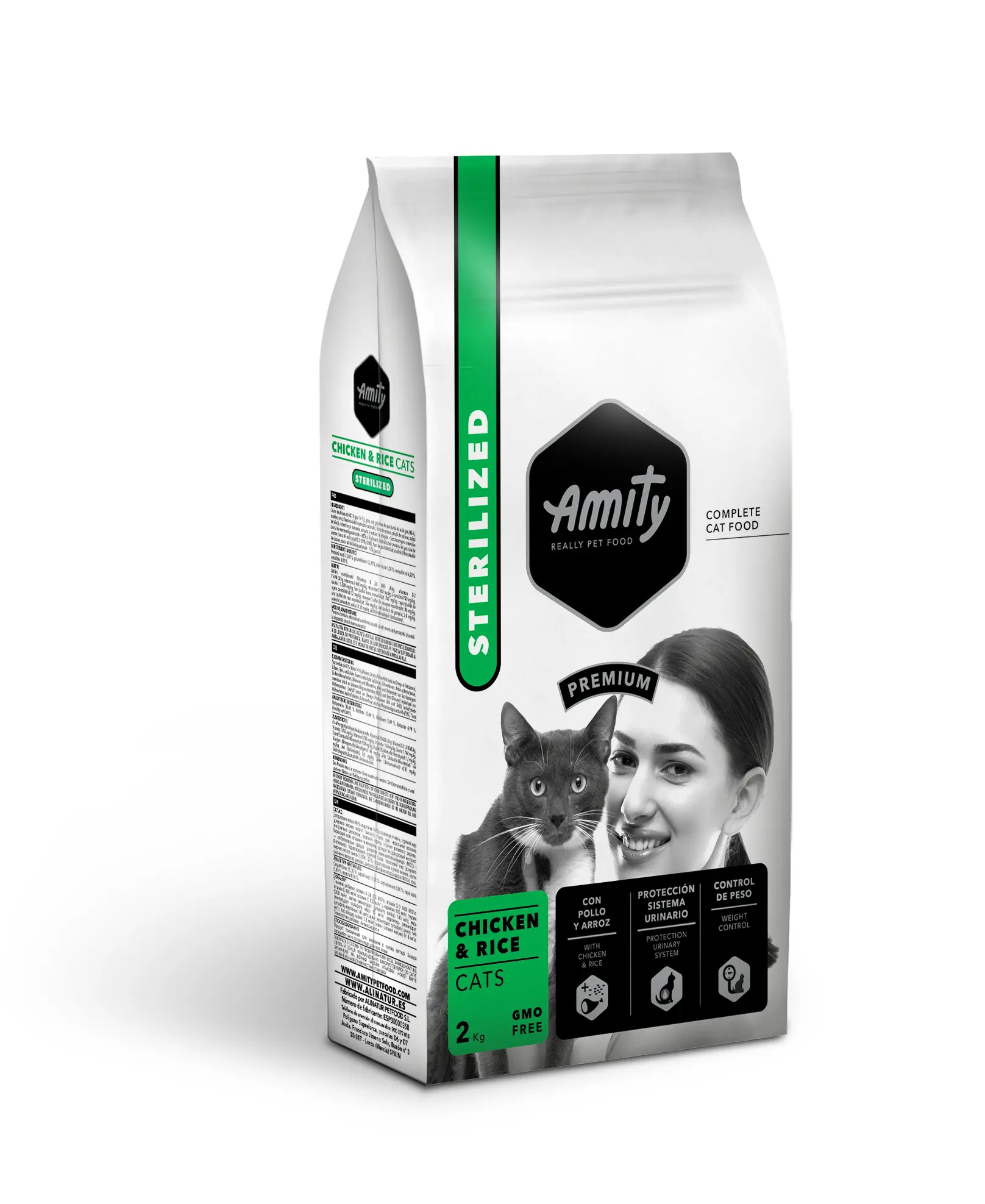 Hrana Uscata Pisici, Amity, Adult Sterilizat, Pui si Orez, 2 kg