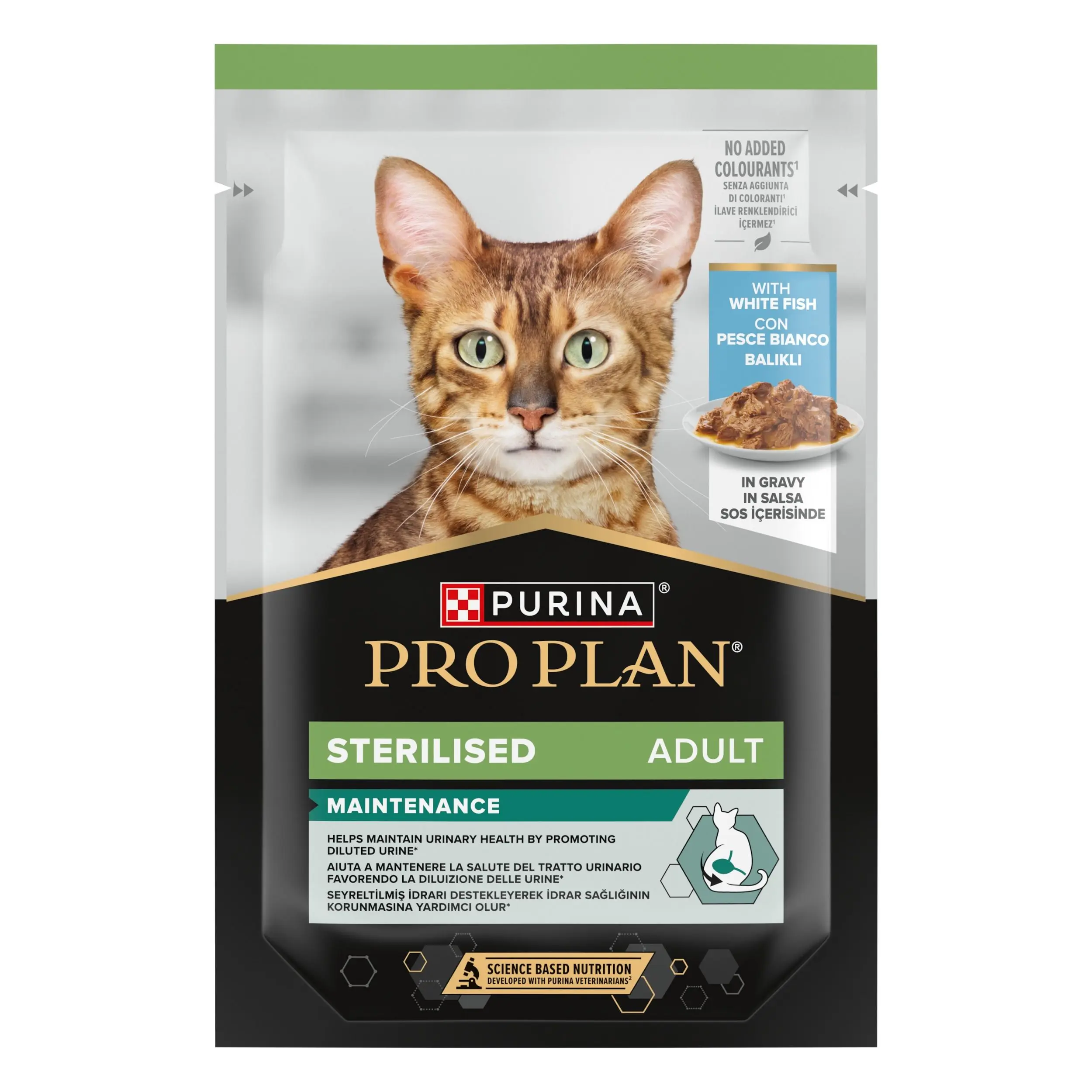 Hrana umeda pisici, Purina Pro Plan Sterilised Adult Cat Maintenance, Peste Alb, 85 g