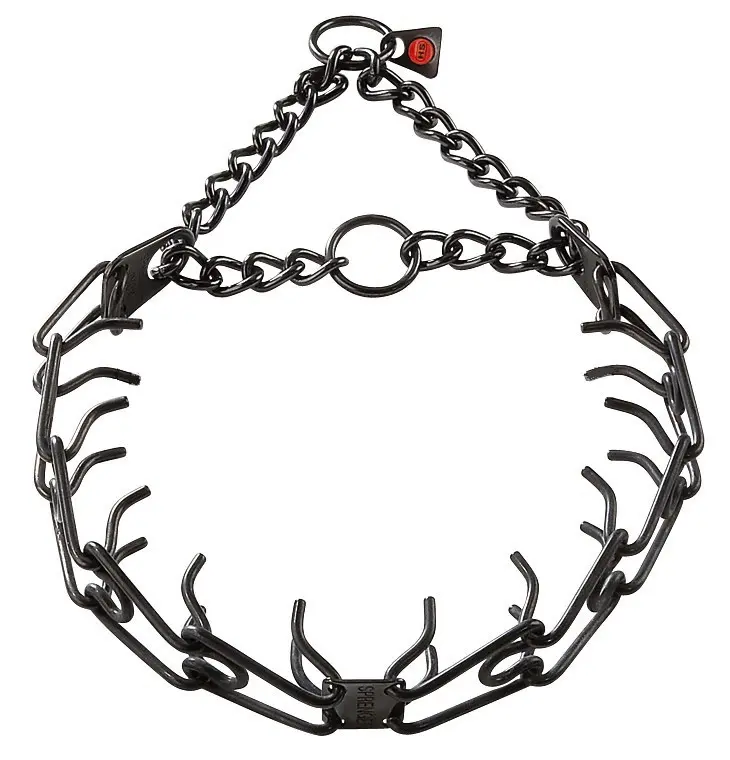 Zgarda dresaj pentru rase mari din otel inoxidabil NEGRU Hermann Sprenger 63 cm