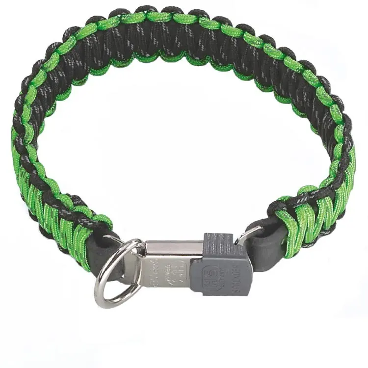 Zgarda Herm.Sprenger Paracord verde cu eliberare rapida - 60 cm