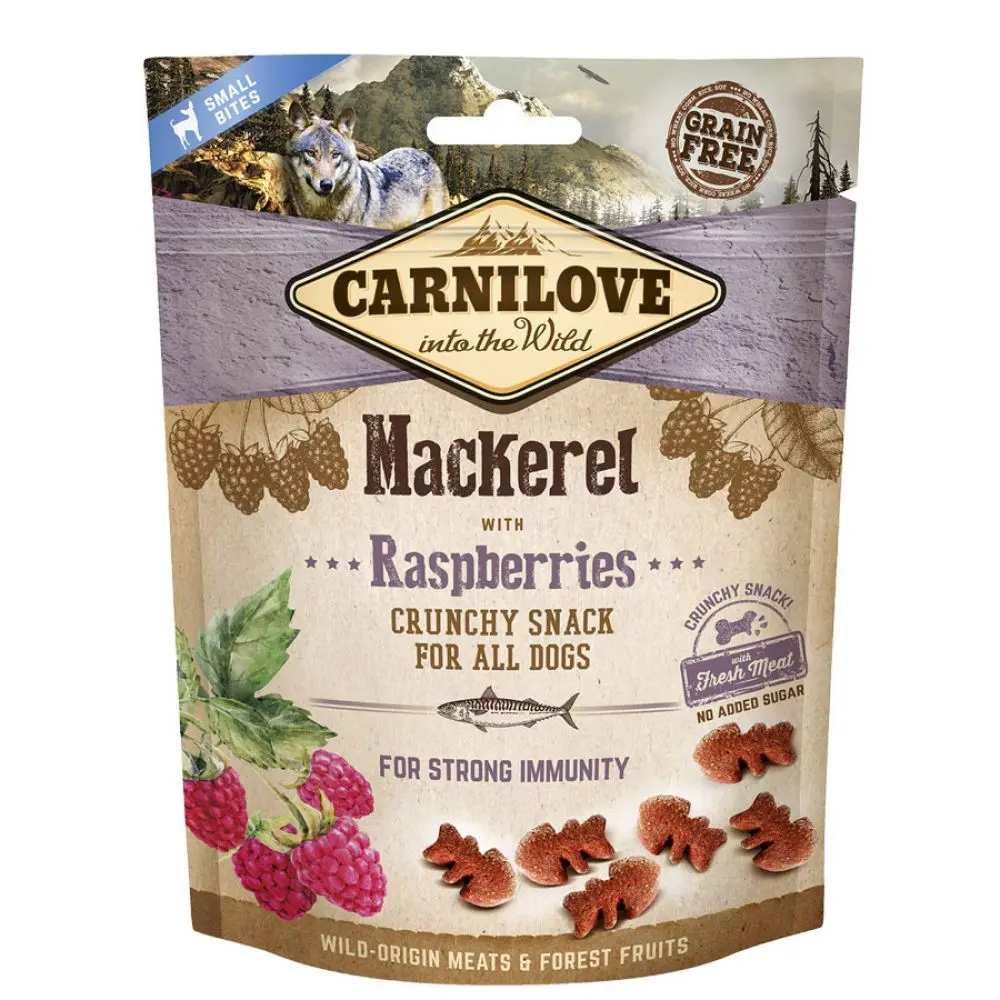 Recompense CARNILOVE Crunchy Snack cu Macrou si Zmeura