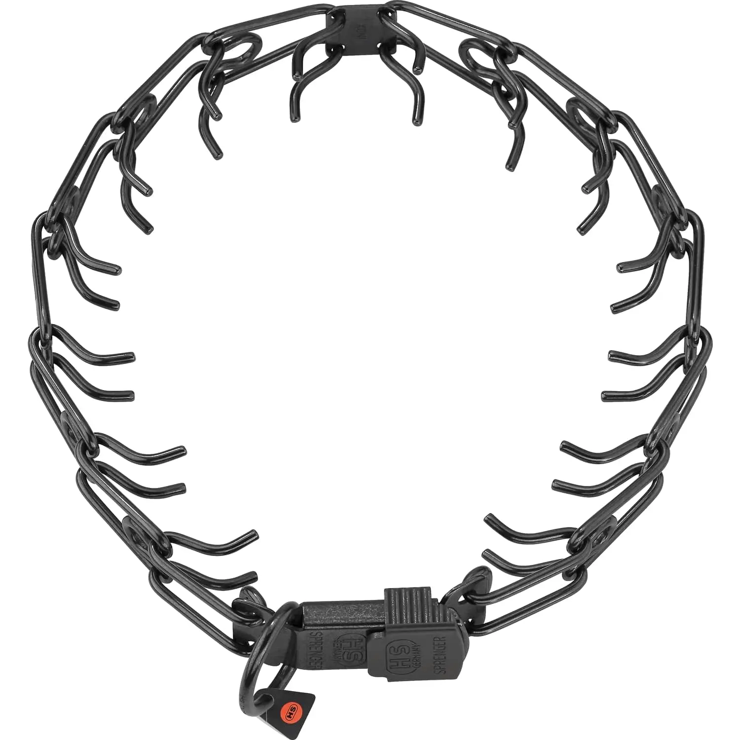 Zgarda Otel Inoxidabil NEGRU pentru Dresaj cu Catarama Rapida Hermann Sprenger 58 cm