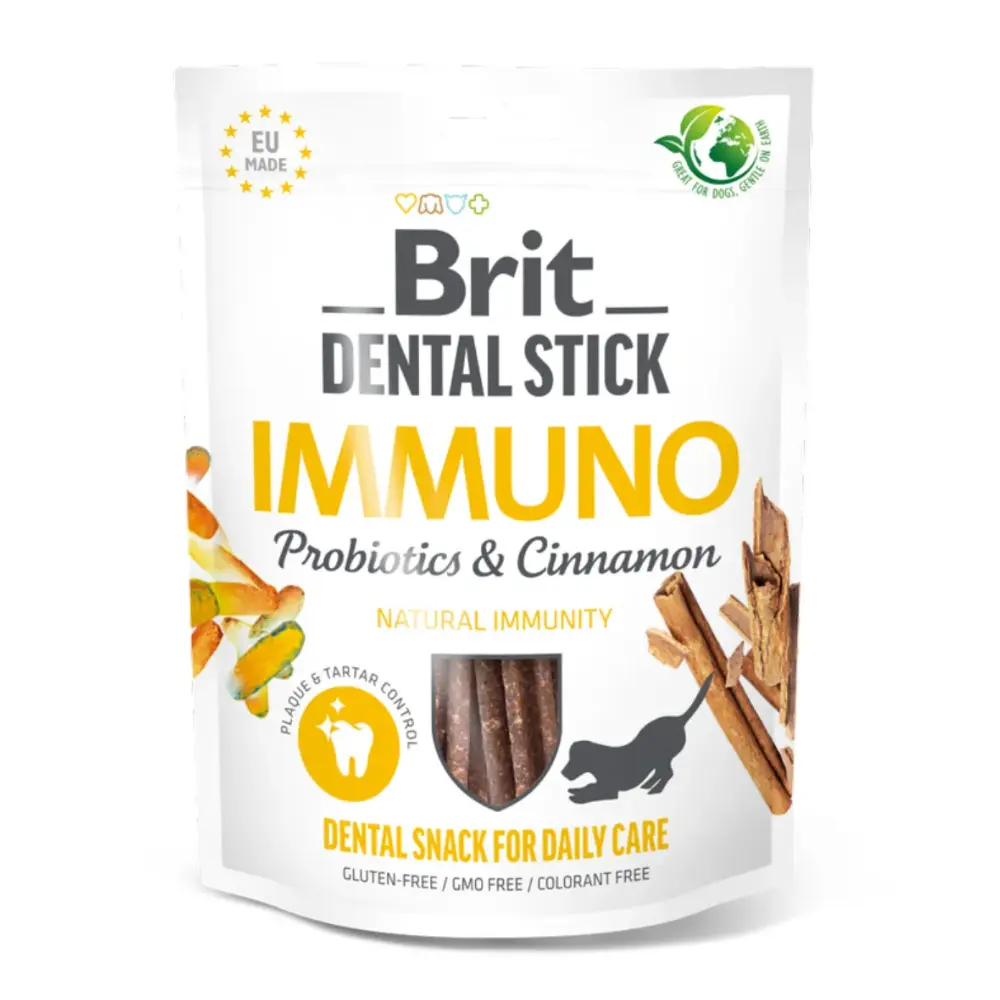 Brit Care Dental Stick Immuno cu Probiotice si Scortisoara