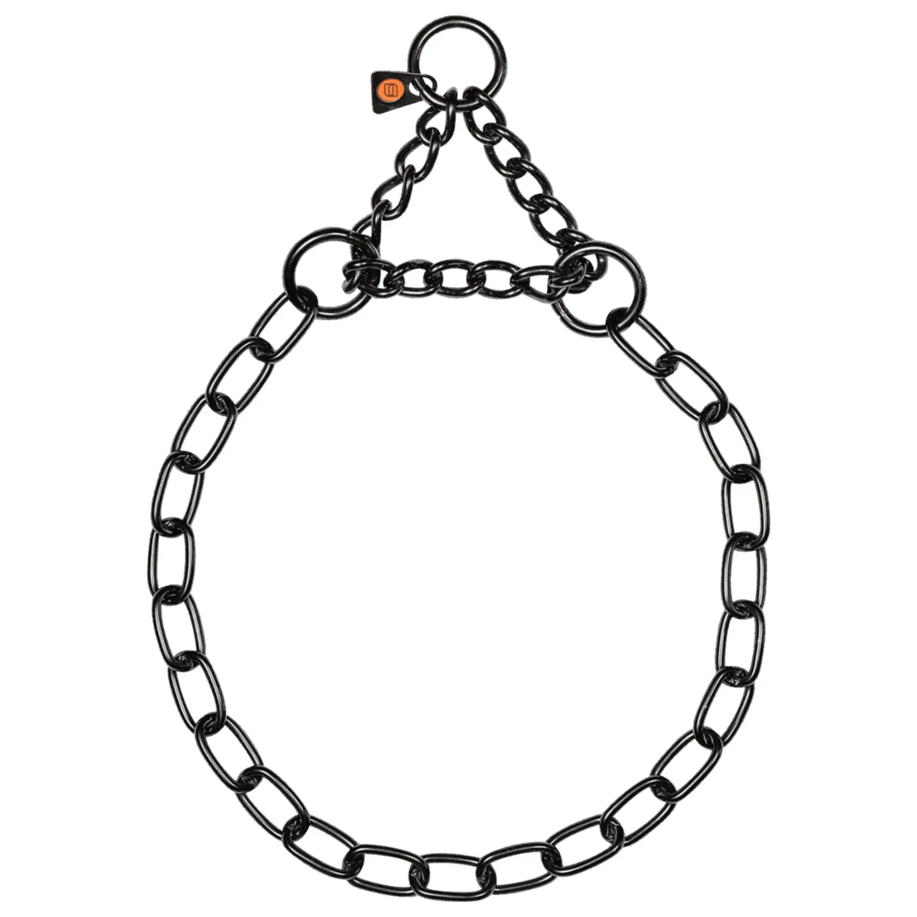 Zgarda lant din inox negru 3 mm talie medie - 55 cm